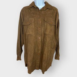 Vtg French Creek Sheep & Wool Suede Shirt | M | Button Up | Western Prairie